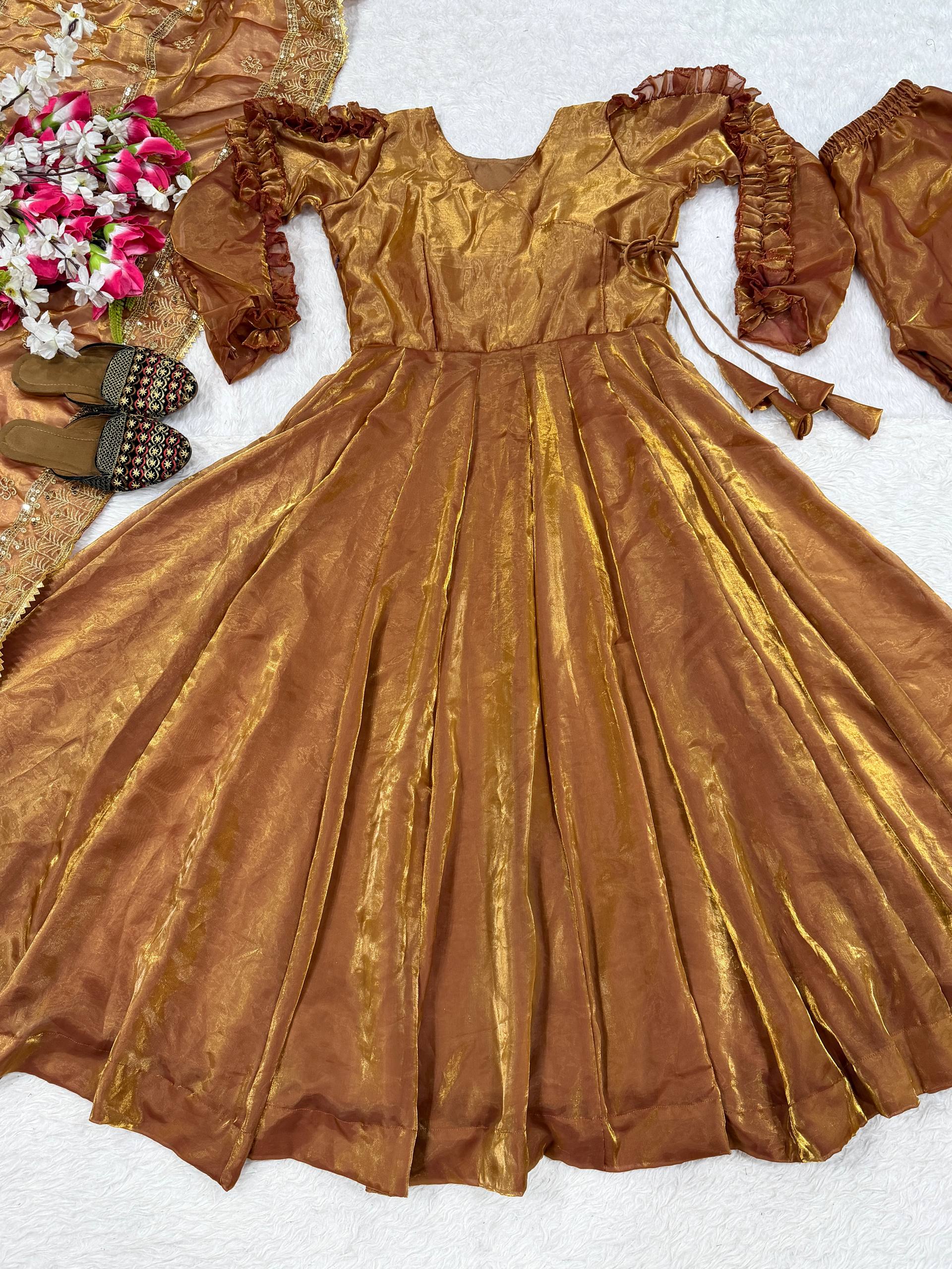 Urban Russet Luminous Flared Anarkali